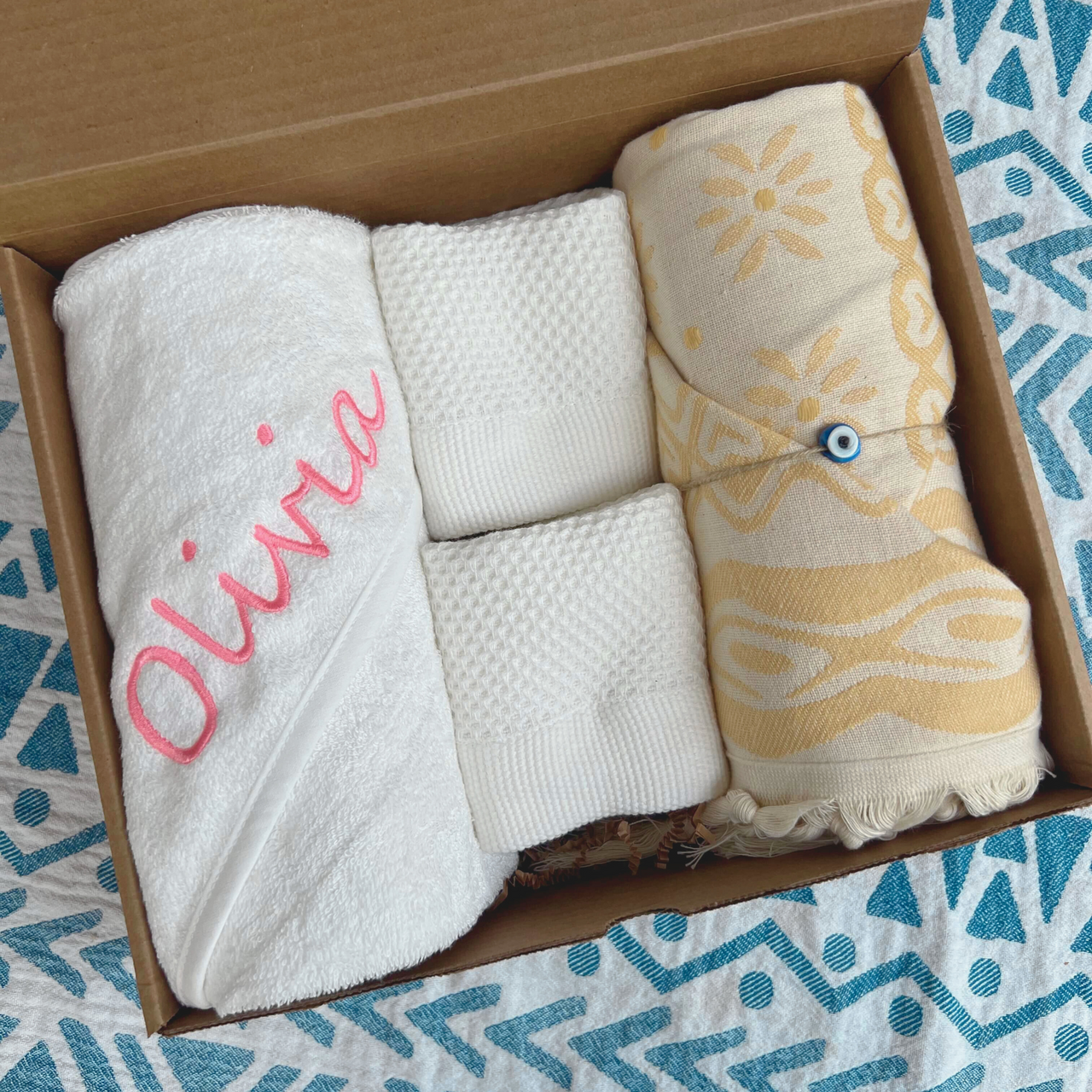 Personalized Hooded Baby Towel Gift Set