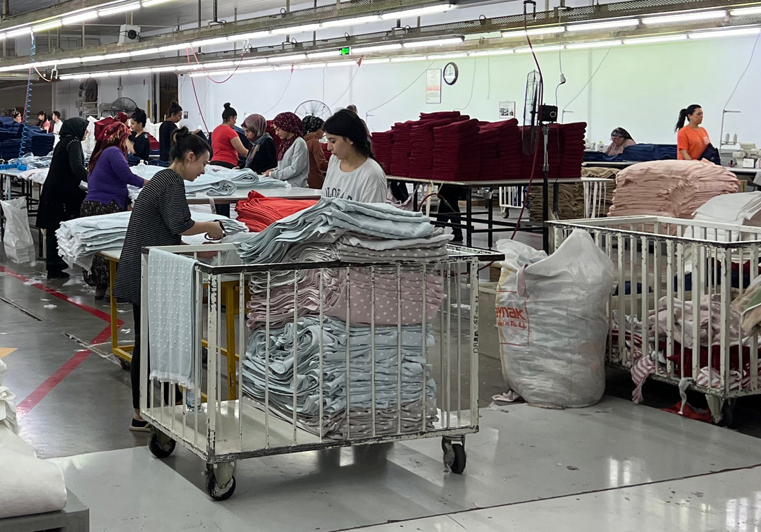 Pine & Palm Home - Turkish factory with women working. 