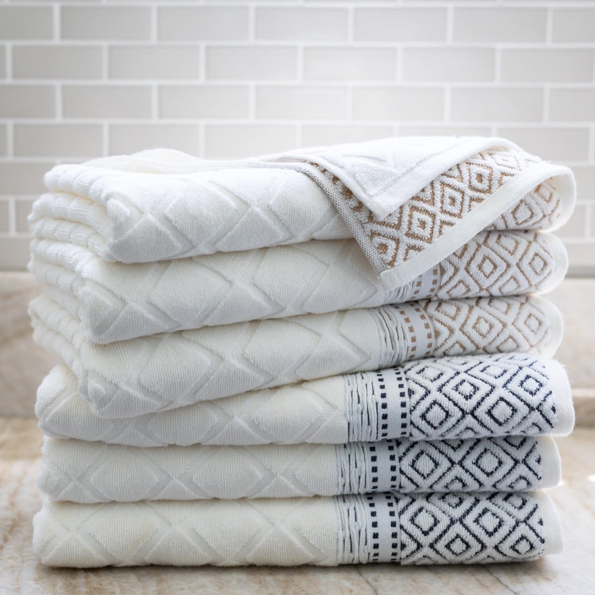 The Modern Ikat Towel, Lightweight and Absorbent Turkish Cotton Towels. Luxuriously Soft and Eco-Friendly.