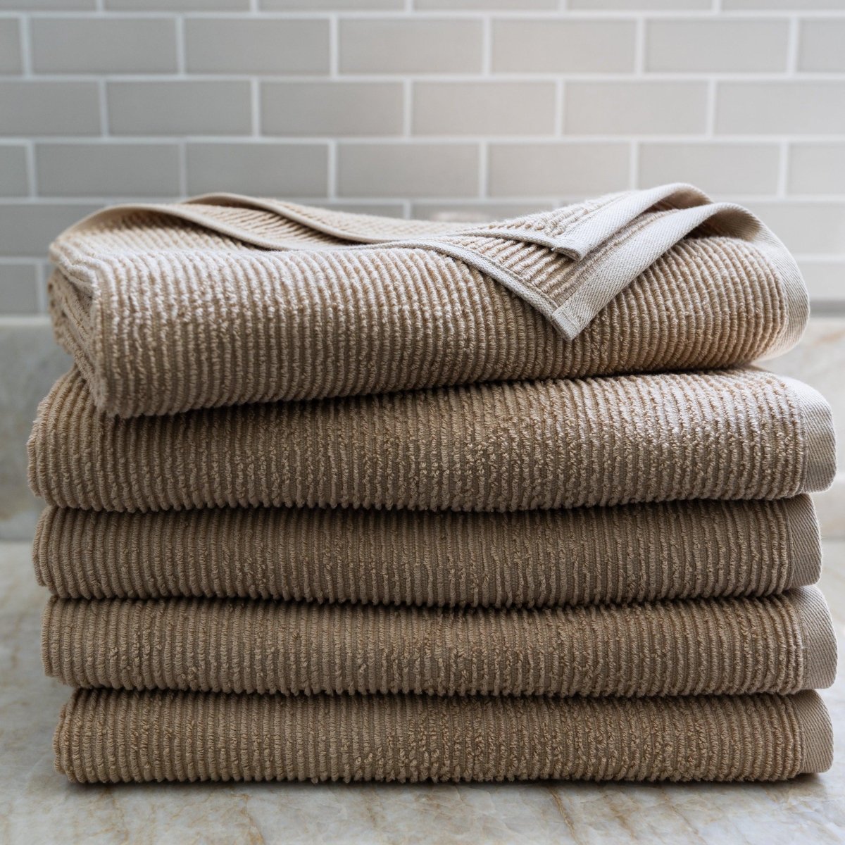 The Soft Rib Towel, Lightweight and Absorbent Turkish Cotton Towels. Luxuriously Soft and Eco-Friendly.