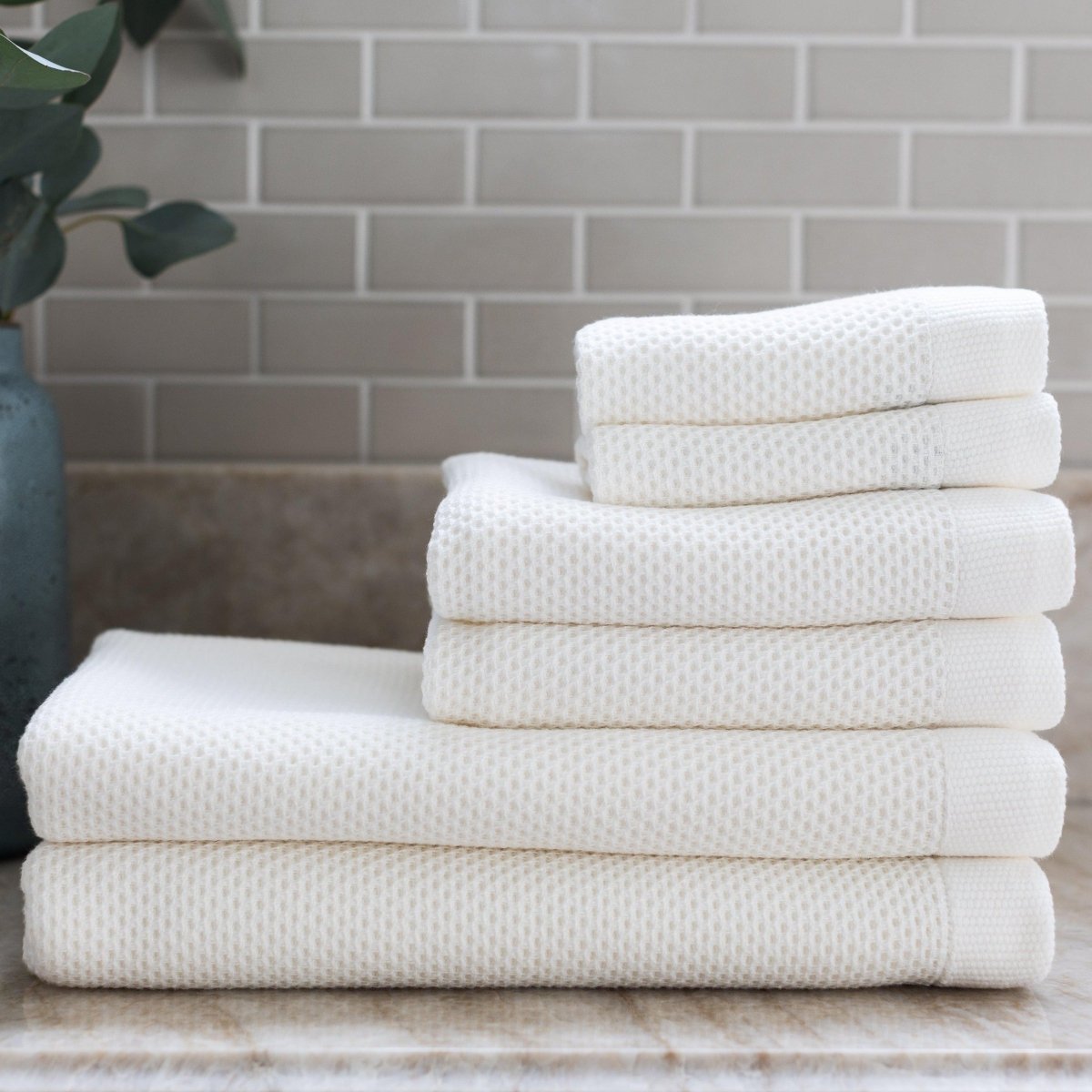 The Waffle Weave Towel, Lightweight and Absorbent Turkish Cotton Towels. Luxuriously Soft and Eco-Friendly.