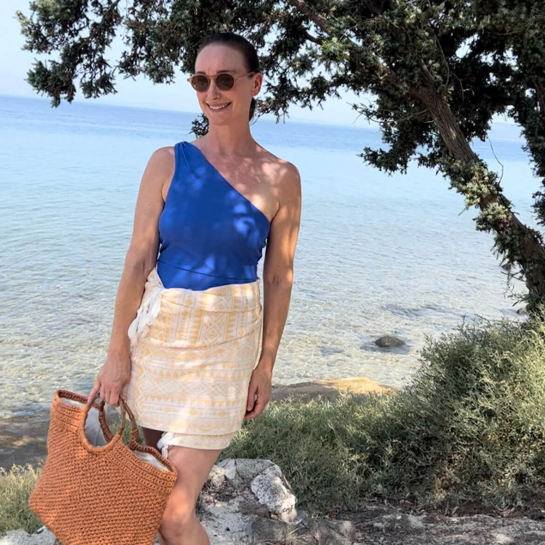 Selimiye Peshtemal in Sunshine, Lightweight and Quick-Drying Turkish Peshtemal Beach Towels. Versatile and Eco-Friendly.